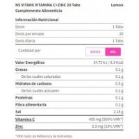 NS VITANS VITAMINA C  ZINC 20 COMPRIMIDOS EFERVESCENTES