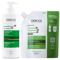 VICHY DERCOS CHAMPU ANTICASPA DS CABELLO SECO 390ML +...