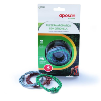 APOSAN PULSERAS REPELENTES CITRONELA (GRANATE, AZUL Y VERDE)