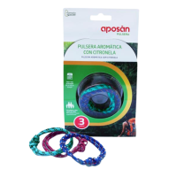 APOSAN PULSERAS REPELENTES CITRONELA (ROSA, VERDE Y AZUL)